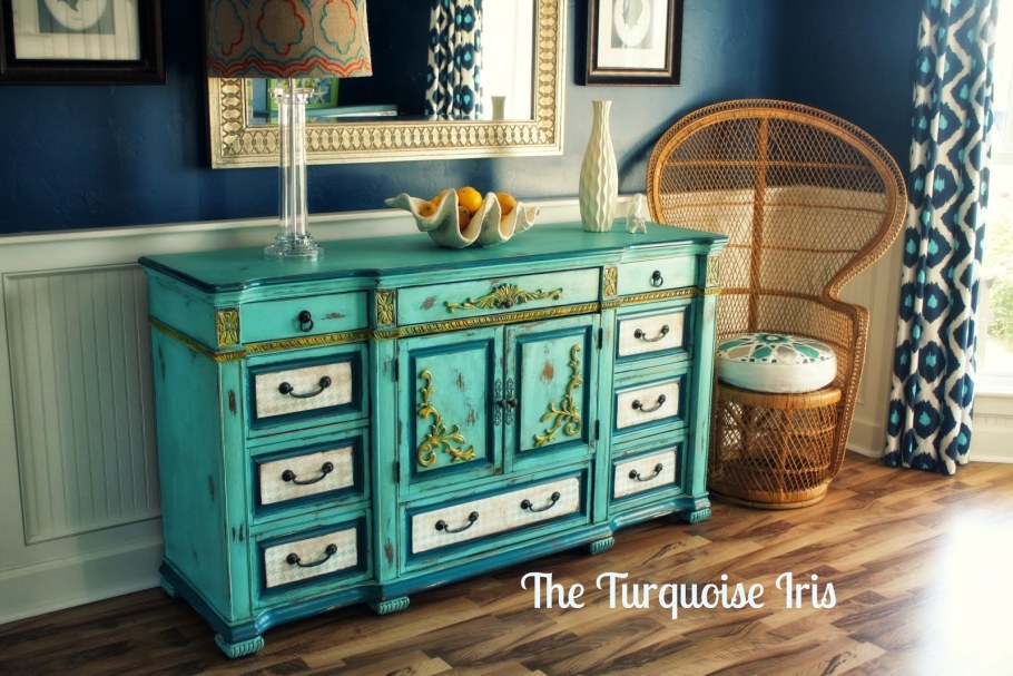 Комод темно бирюзовый