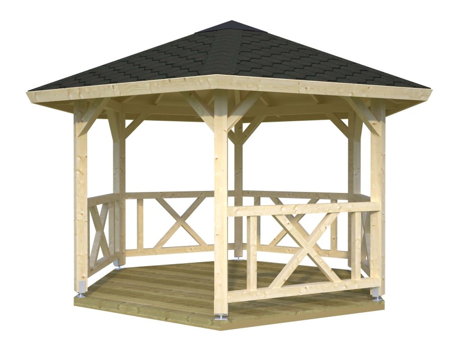 Шестиугольная беседка из бруса