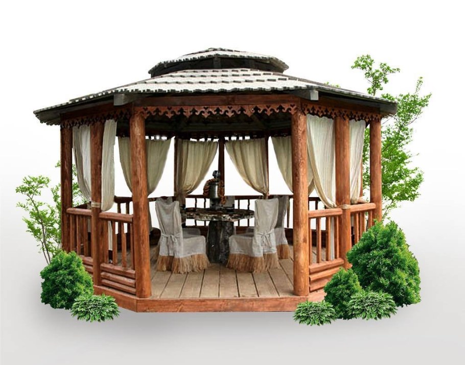 Беседка на белом фоне