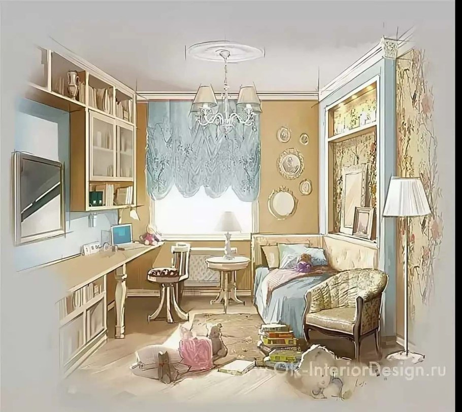 Скетчи уютная комната для детей