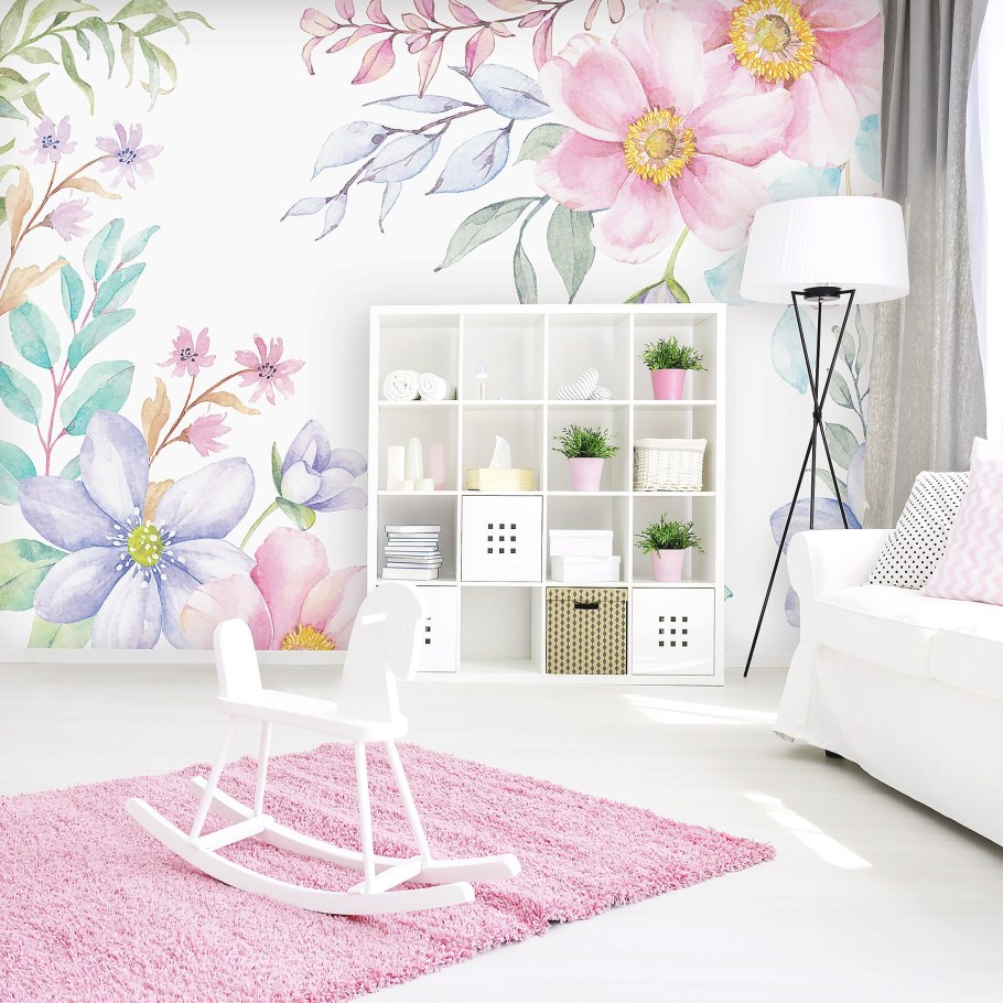 Фреска в детскую комнату в пастельных тонах