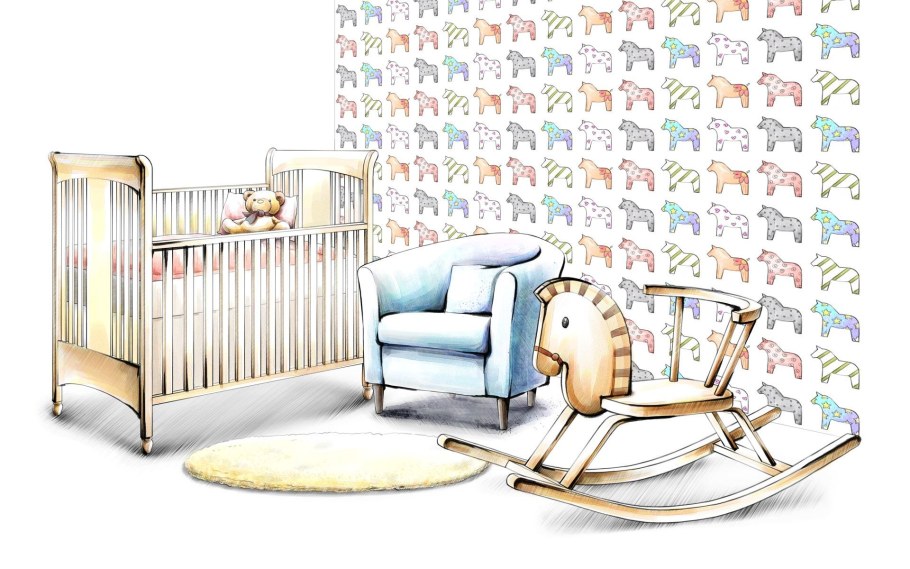 Предметы интерьера на белом фоне