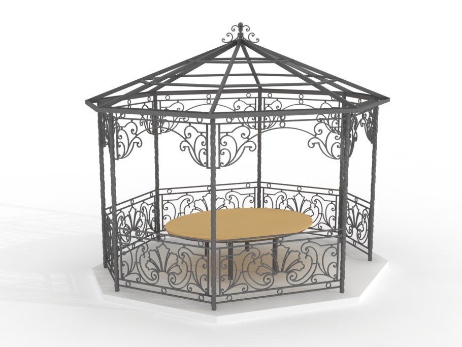 Восьмиугольная беседка из металла