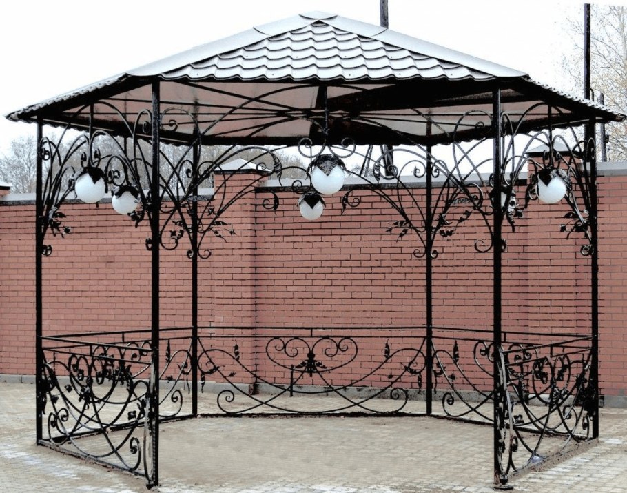 Кованый навес беседка
