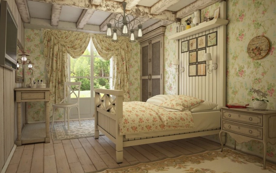 Интерьер спальни в стиле Прованс