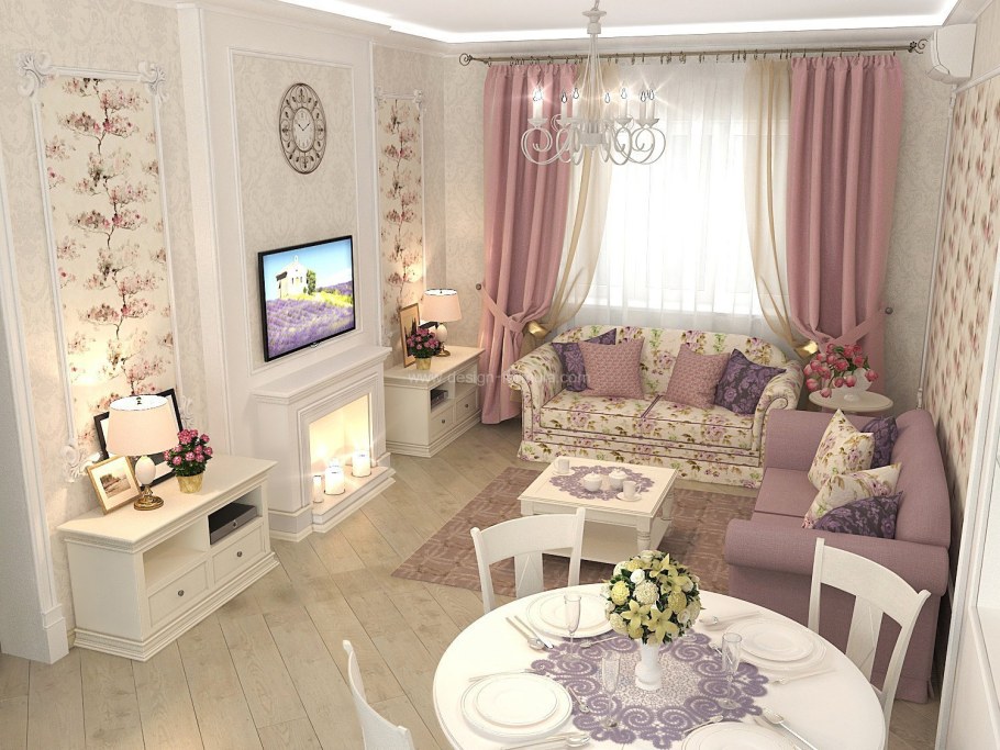 Зал гостиная в стиле Прованс