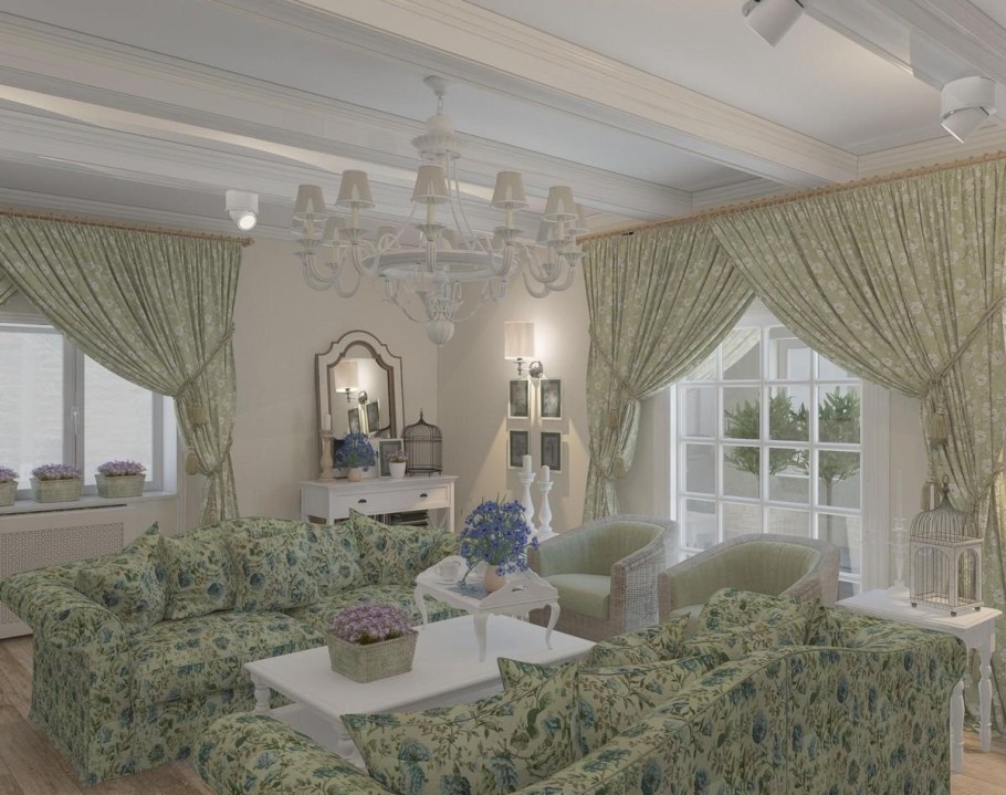 Стиль Прованс в гостиной