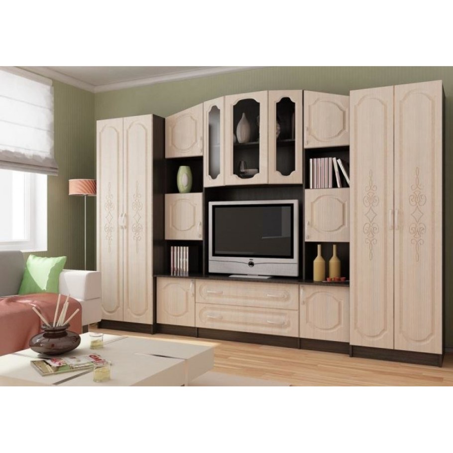 Стенка Макарена эко МДФ дуб