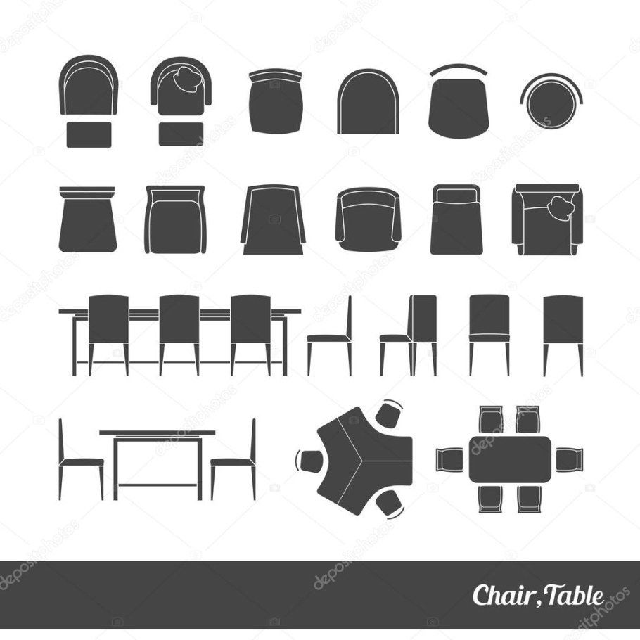 Кресло вид сверху на планировке