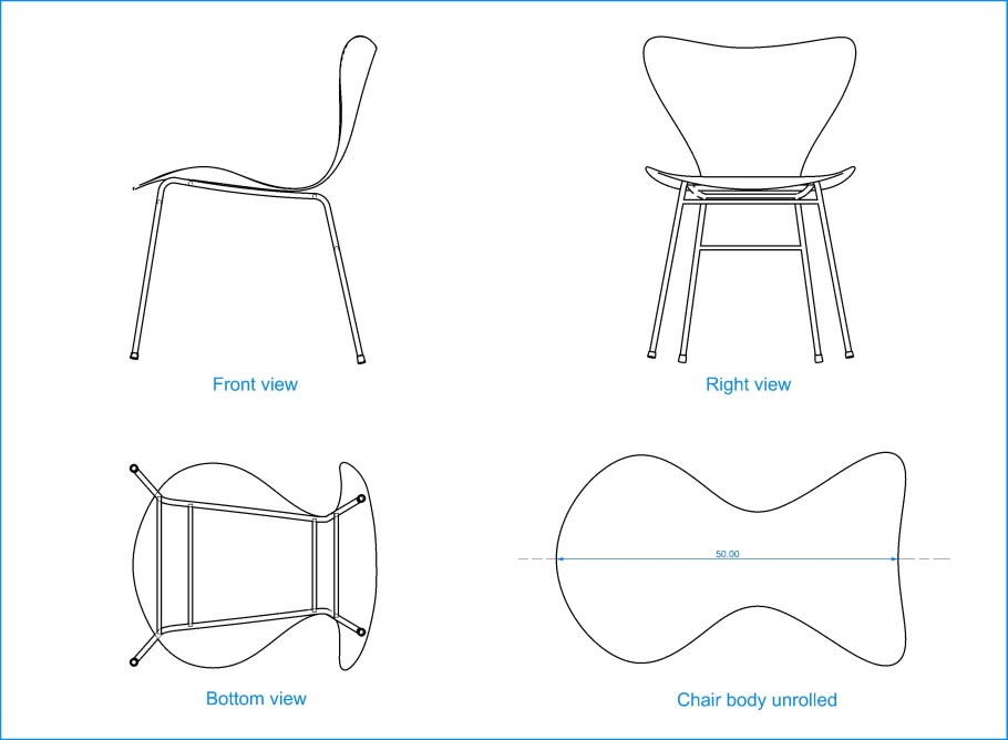 Стул вид сбоку сверху снизу