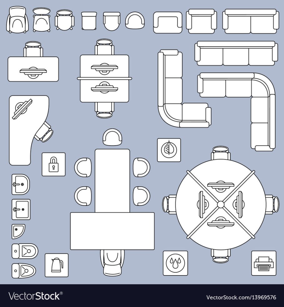 Иконки мебели для планировки