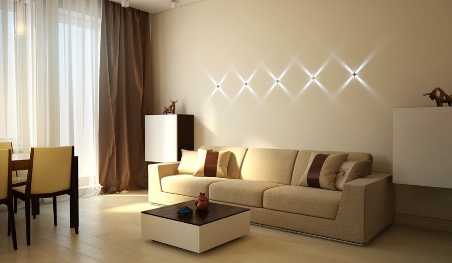 Светильники над диваном в гостиной