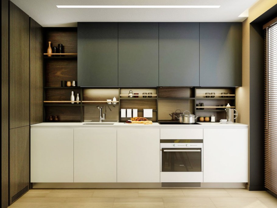 Кухня серая матовая Fenix NTM