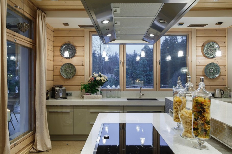 Загородный дом на Медном озере Honka 450м2 кухня