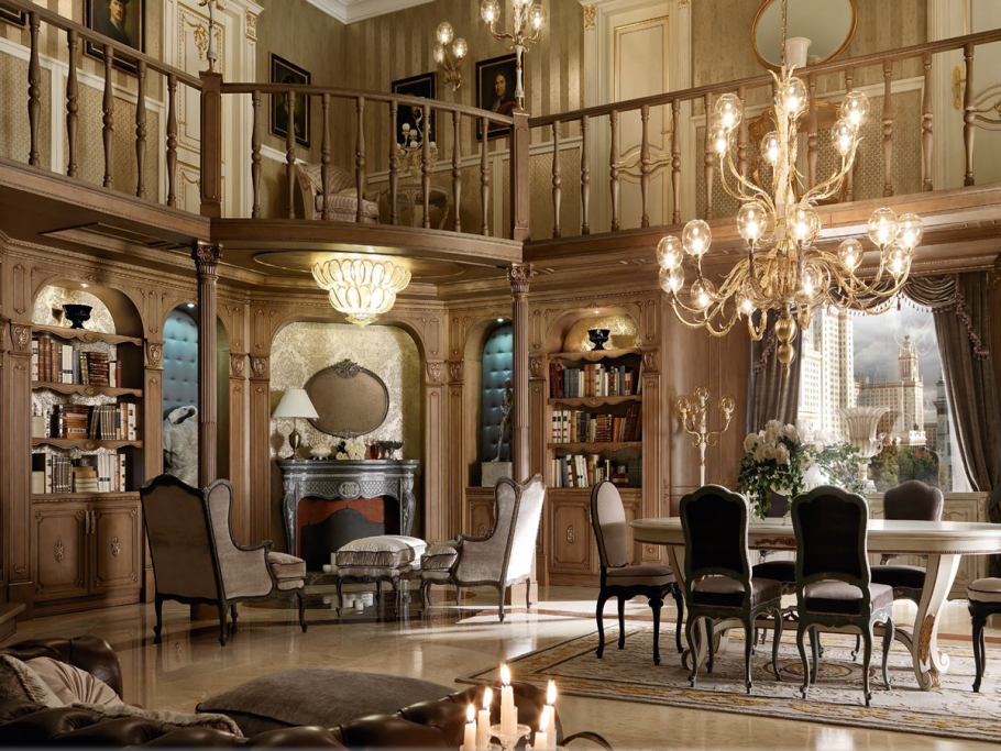 Итальянская гостиная в замке современность