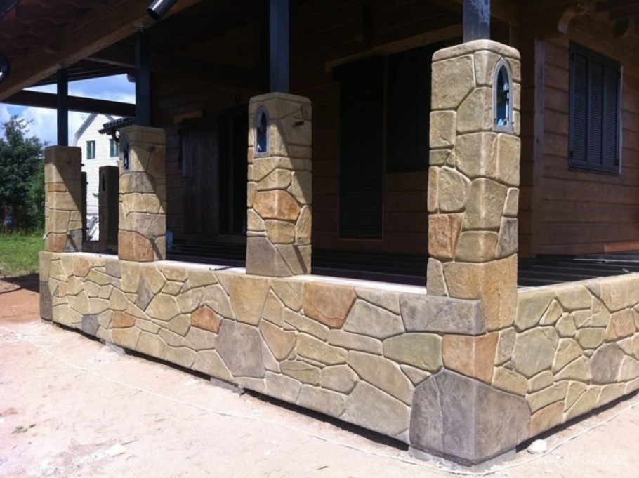 Имитация камня на фасаде