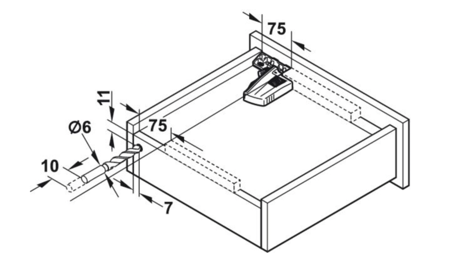 Направляющие Tandem 500мм Blum присадка