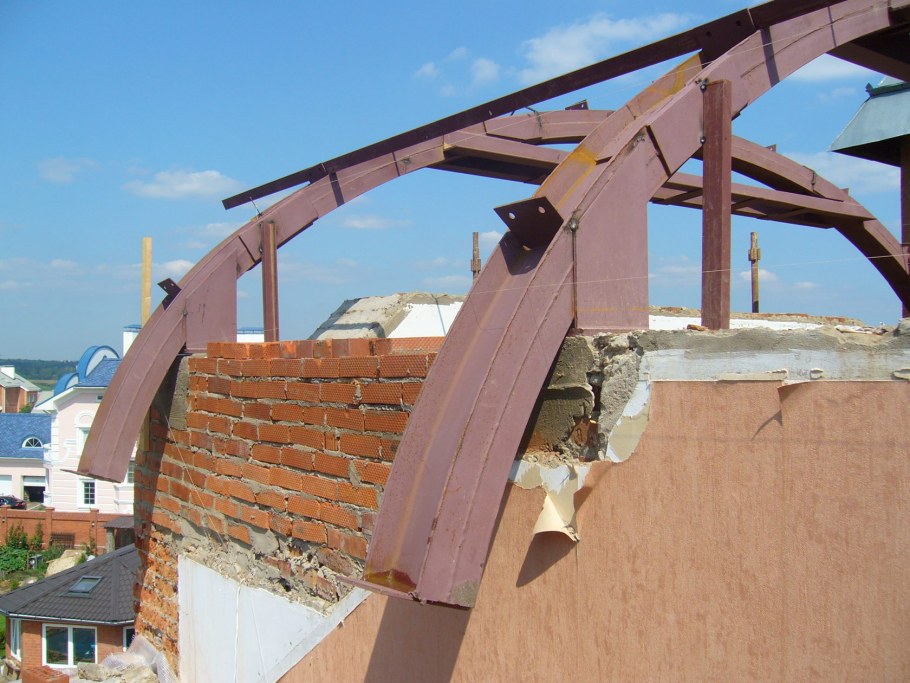 Стропильная система арочной кровли