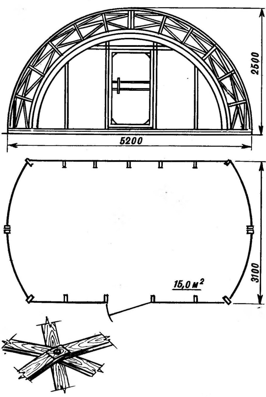 Готическая арка теплица чертеж