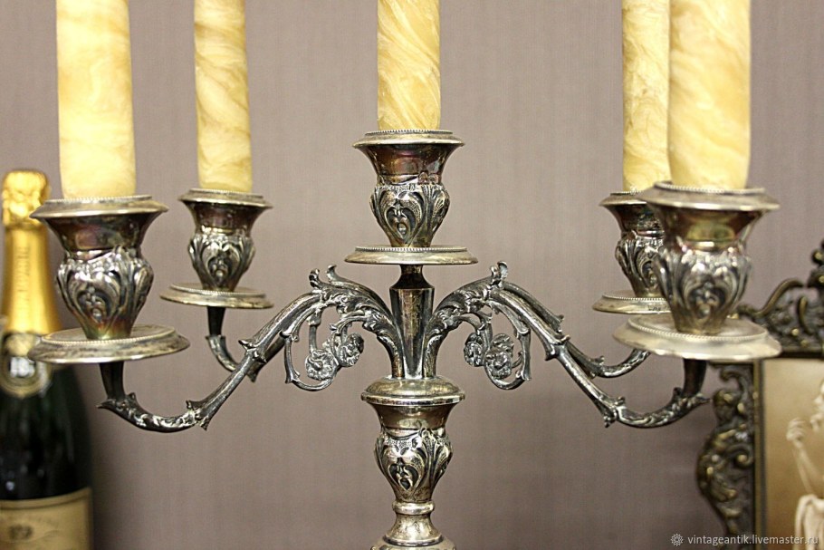 Канделябр Queen Anne пятирожковый серебро