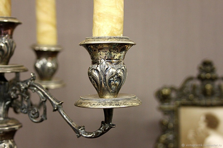 Подсвечник "серебро антик"
