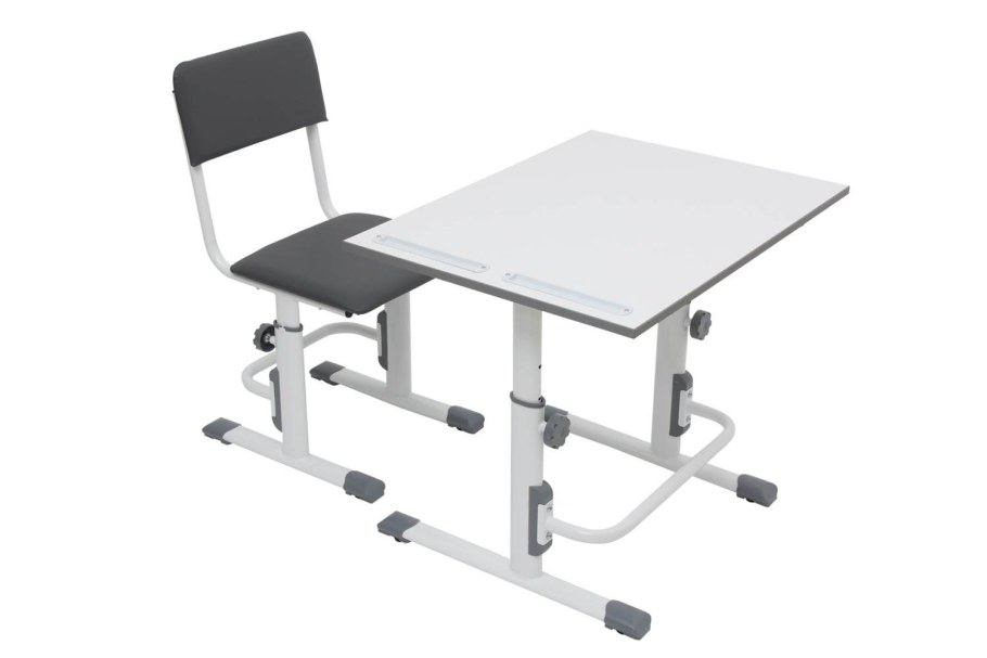 Растущая парта-трансформер Polini Kids simple м1 75х55 см, белый-серый