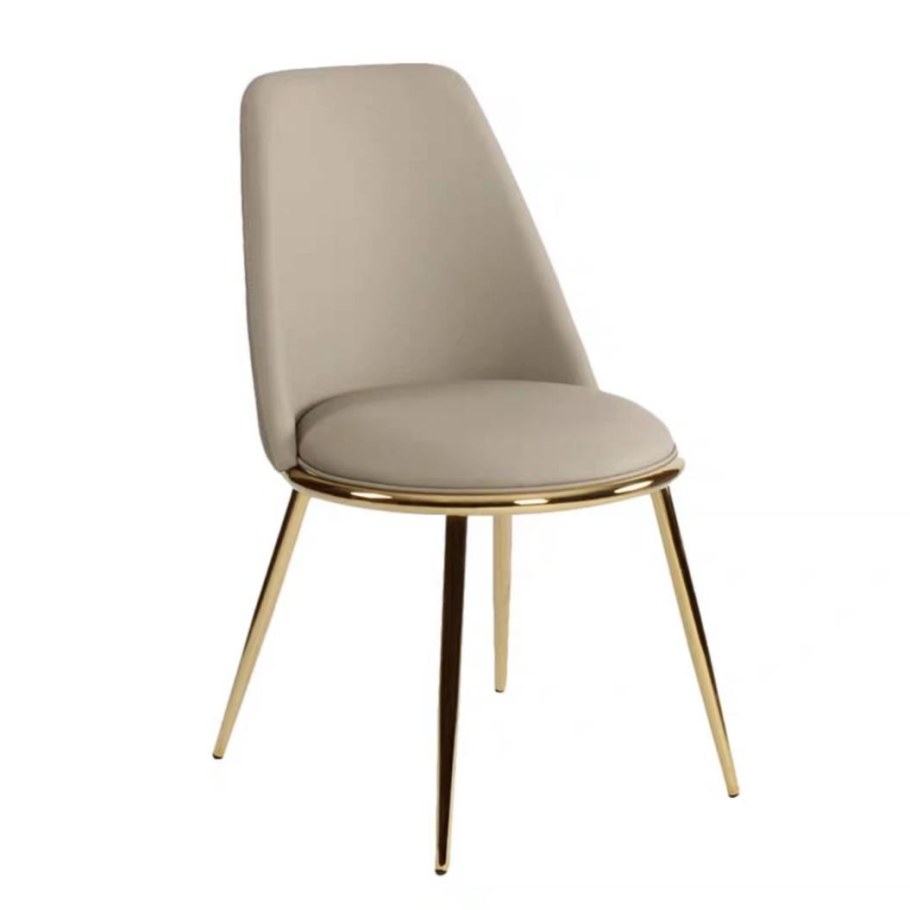 Бежевый стул с золотыми ножками
