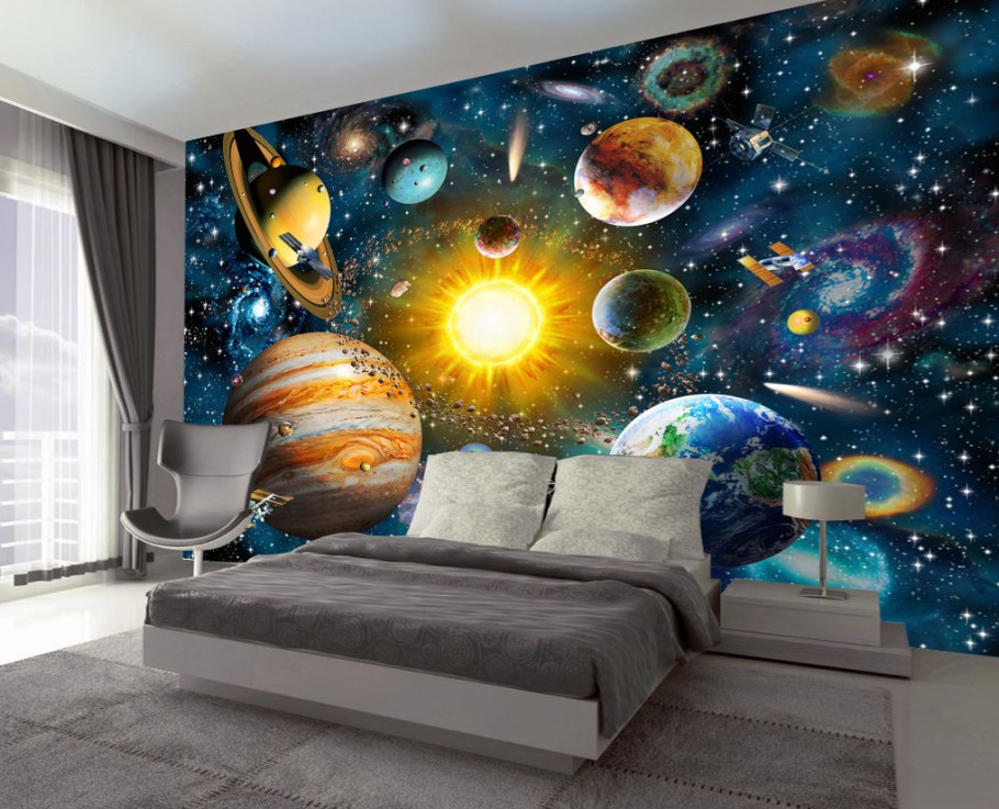 Космические фотообои в интерьере