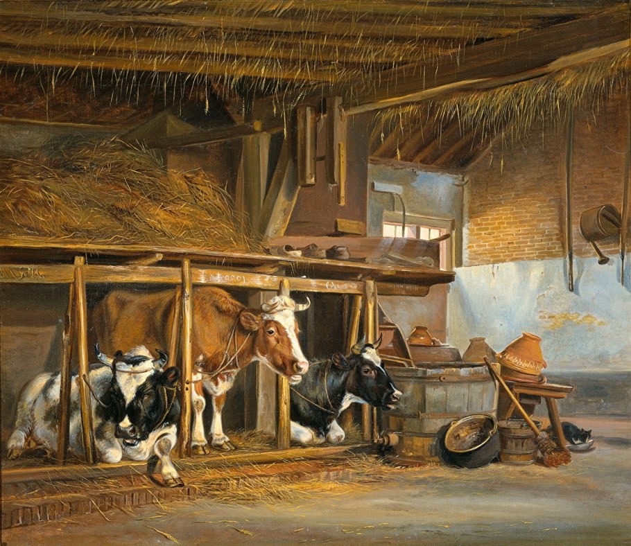 Картина 19 века хлев