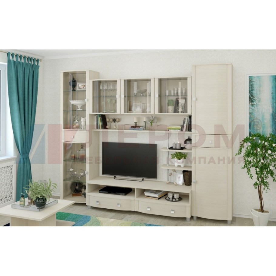 Монблан Оливия стенка для гостиной стекло