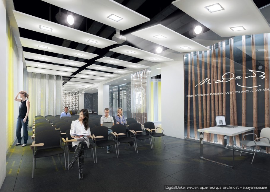 Визуализация интерьер фойе