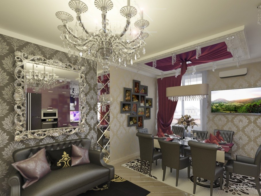 Кухня гостиная в стиле ар деко