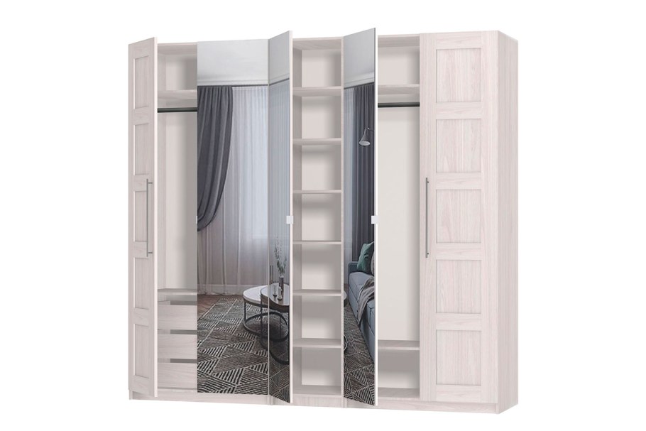 Гардеробная система Оскар ясень Анкор светлый