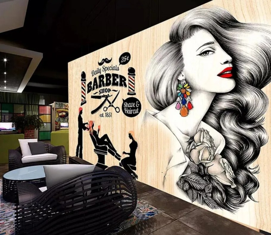 Фотообои на стену в парикмахерской