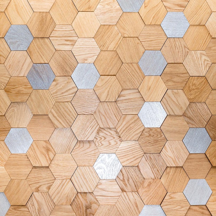 Деревянные стеновые панели 3d Hexagon