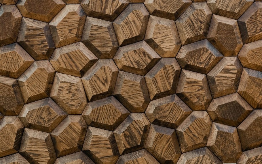 Деревянная 3d панель Honeycomb