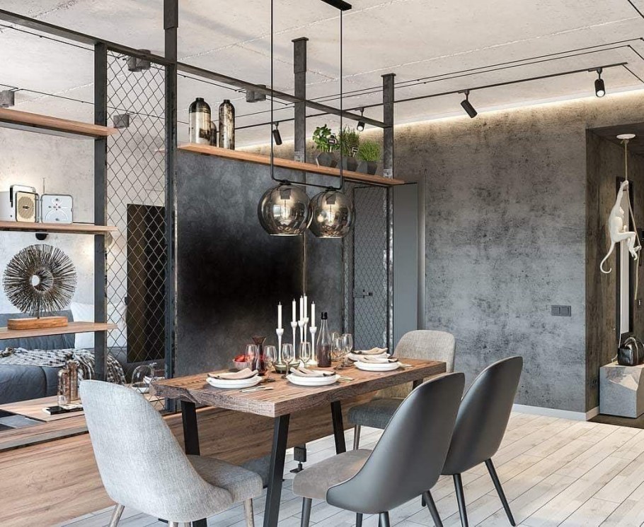 Стиль лофт бетон