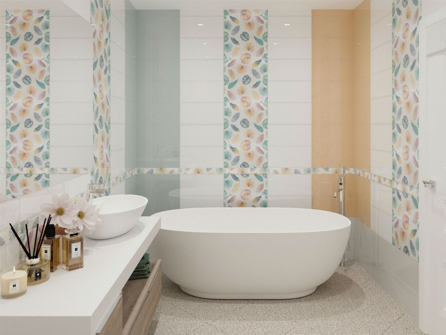 Плитка настенная «Аккорд» 20x45 см 1.08 м² цвет Аквамарин