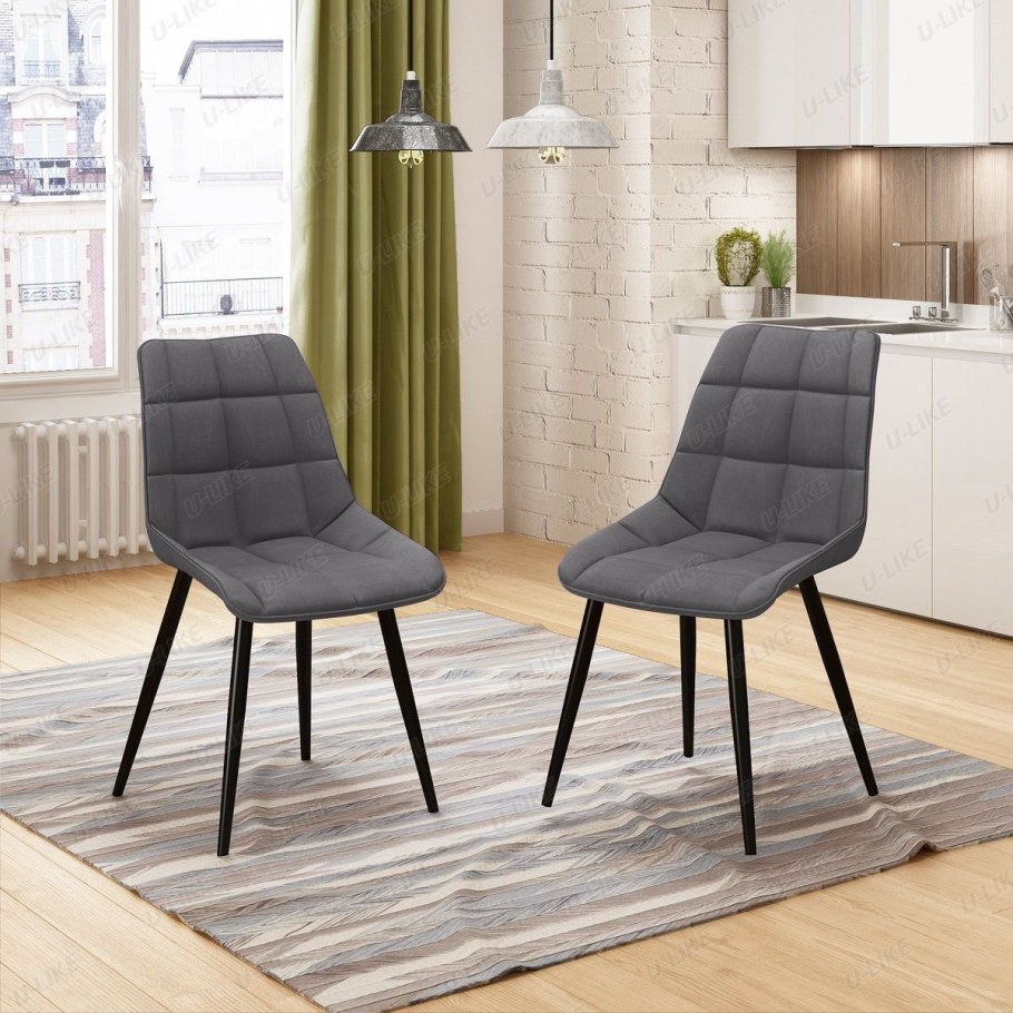 Стулья серый вельвет