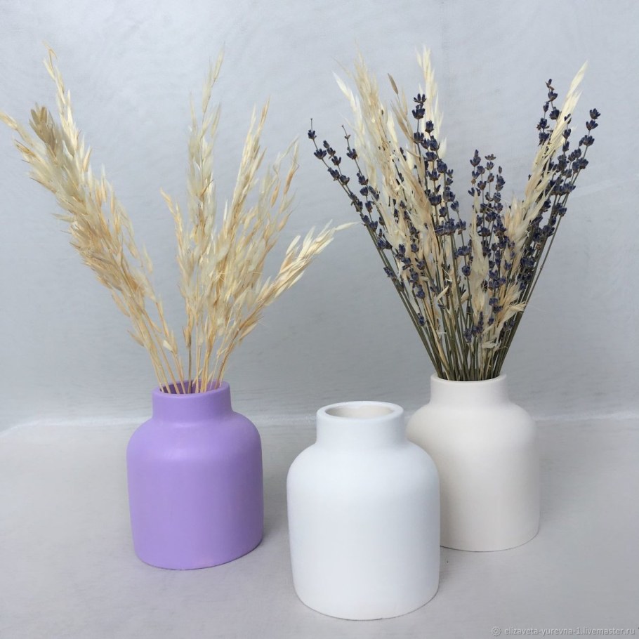 Ваза для сухоцветов гипс