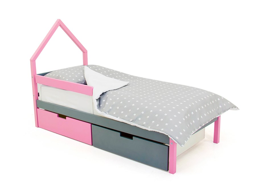 Кроватка Скоген графит домик