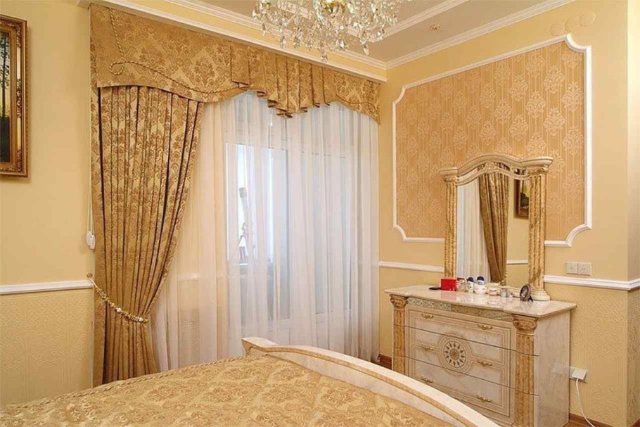 Шторы с ламбрекеном в спальню