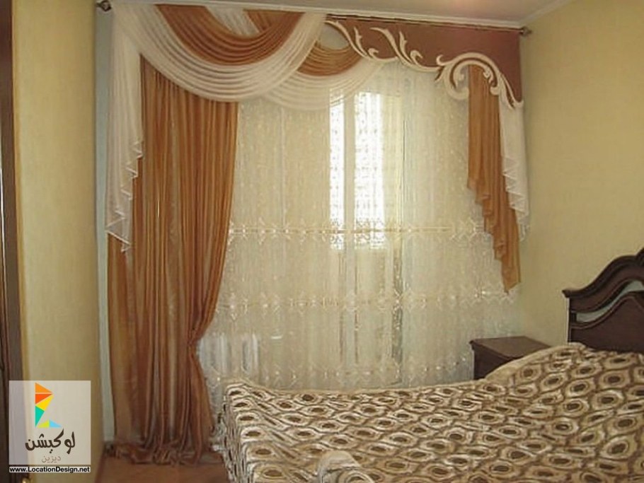 Ассиметричная тюль в спальню