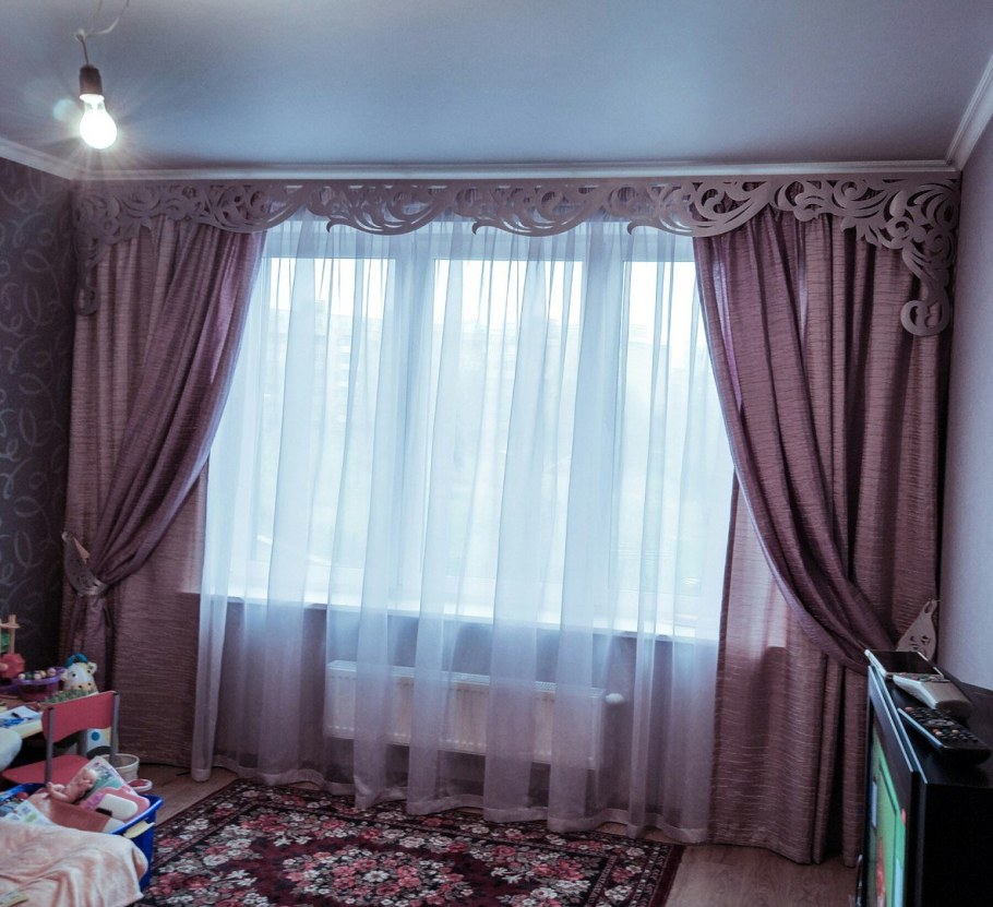 Шторы с ламбрекеном в спальню