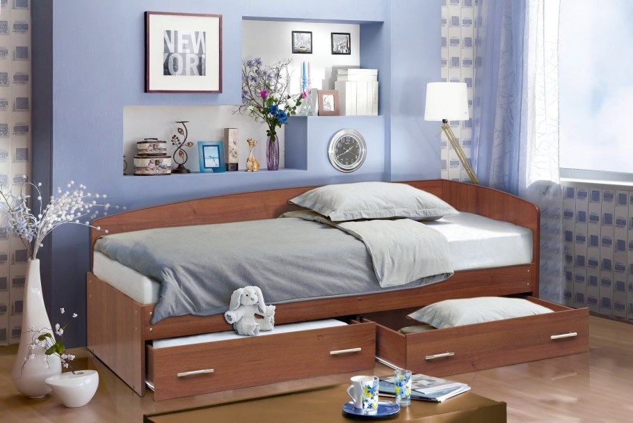 Кровать-софа №2 Берн 90х190 правая венге