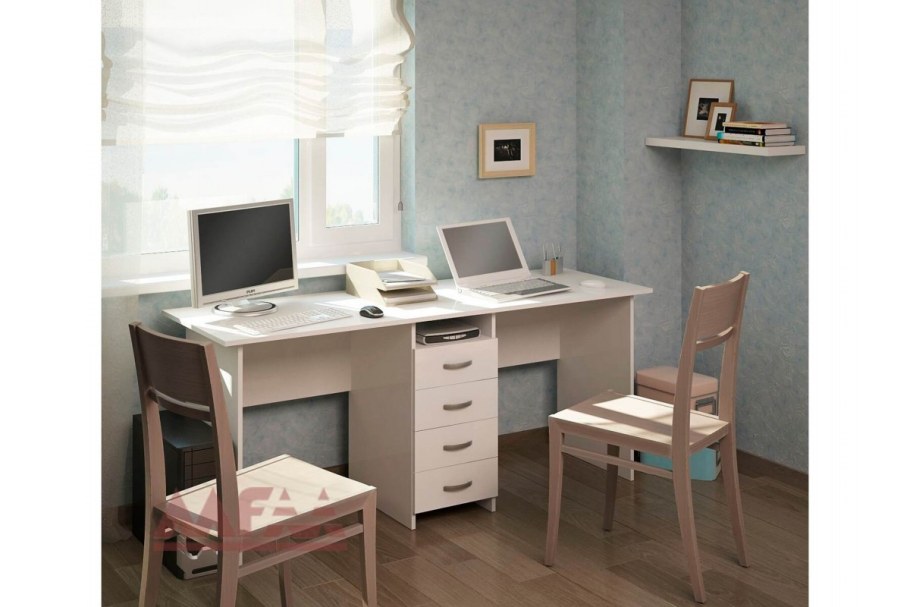 Стол письменный "Тандем-2я" для двоих (0120)