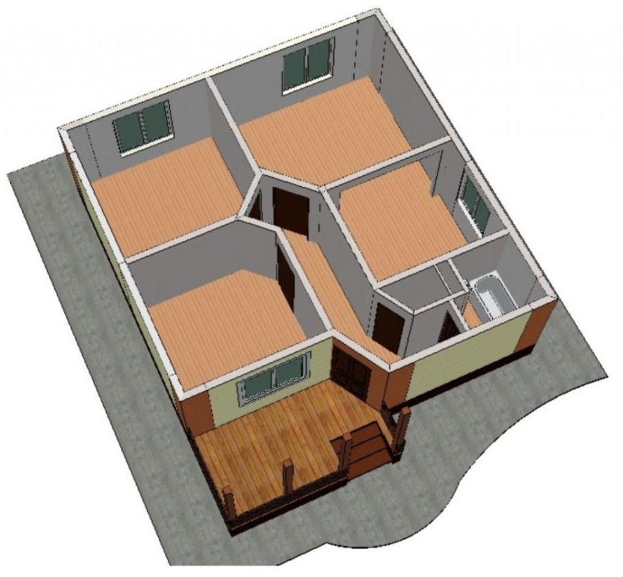 Трехкомнатный домик