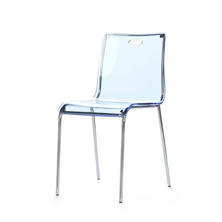 Синий стеклянный стул