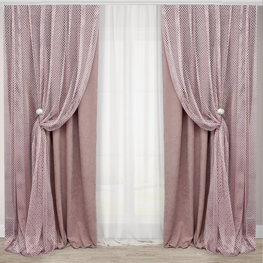 Шторы блэкаут бархатные пыльная роза