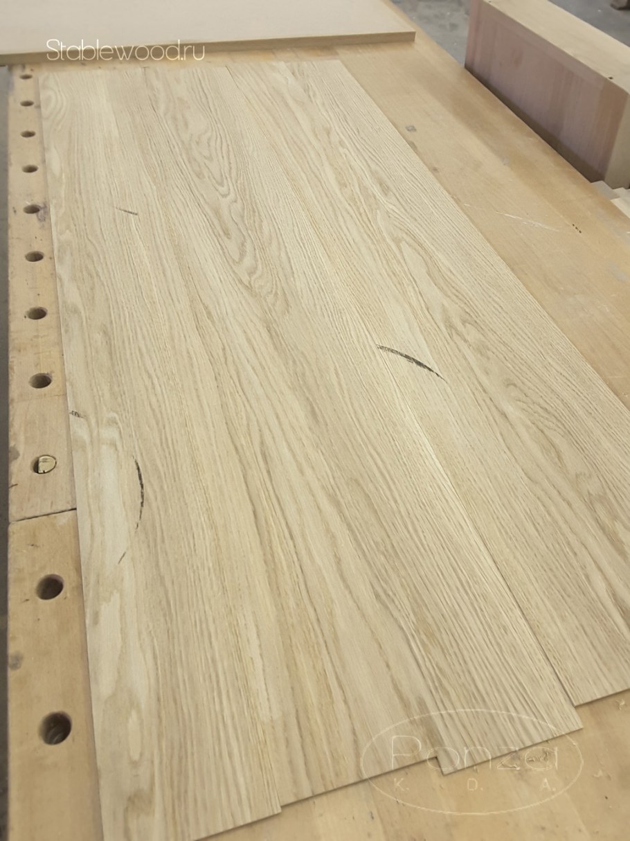 Фанерование пиленым шпоном